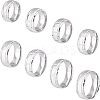 8Pcs 8 Size 201 Stainless Steel Grooved Finger Ring for Men Women RJEW-DC0001-11-1