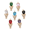 Glass Teardrop Connector Charms KK-M314-14KCG-1