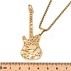 201 Stainless Steel Hollow Guitar Pendant Box Chain Necklaces NJEW-M086-03G-3