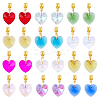 24Pcs 12 Colors Faceted Glass European Dangle Charms PALLOY-AB00176-1