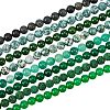 8 Strands 8 Style Frosted Natural Mixed Gemstone Round Beads Strands G-OC0002-06-1