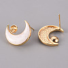 Brass Enamel Stud Earrings Findings KK-T062-115G-A-NF-2