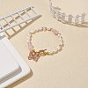 Glass Butterfly Charm Bracelet with Clear Cubic Zirconia BJEW-JB08640-02-2