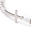 201 Stainless Steel Cross Link Bracelet BJEW-TA00164-02-4