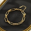 304 Stainless Steel Oval Link Chain Bracelets for Women BJEW-P348-01C-G-1