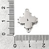 Brass Pave Clear Cubic Zirconia Flower Links Connector Charms KK-G553-03P-3