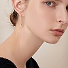 4Pair 4 Style Safety Pin & Ring 304 Stainless Steel Hoop Earrings for Women EJEW-SZ0001-84-2