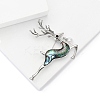 Alloy and Paua Shell Elk Brooch PW-WG309AD-01-3