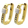 Ion Plating(IP) 304 Stainless Steel Enamel Rectangle Hoop Earrings EJEW-I316-05G-01-1