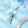 Lapis Lazuli & Green Aventurine & Synthetic Turquoise & Red Jasper & Tiger Eye & Amethyst & Red Aventurine Alloy Pendant Decorations KEYC-JKC00834-01-2