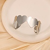 Romantic 304 Stainless Steel Cuff Bangles for Women BJEW-Q045-01P-1