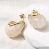 Teardrop Brass Resin Stud Earrings EJEW-P333-08G-01-3