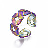 Ribbon Braided Shape Cuff Rings RJEW-N038-019-4