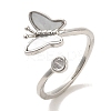 Brass Micro Pave Cubic Zirconia Rings for Women RJEW-E295-19P-1