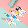 PU Leather & Cotton Name Marker Keychain AJEW-WH0514-035-4