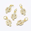 Brass Micro Pave Cubic Zirconia Charms ZIRC-G130-26G-01-NR-1