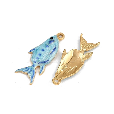 304 Stainless Steel Enamel Pendants STAS-P410-40C-02-1