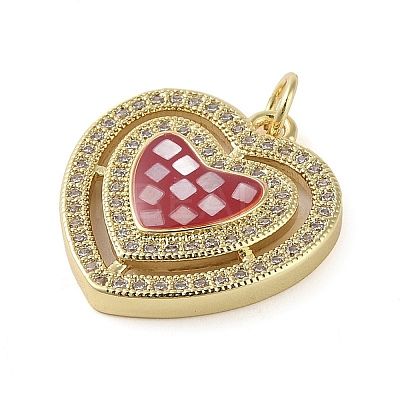 Brass Micro Pave Clear Cubic Zirconia Pendants KK-Q813-02G-1