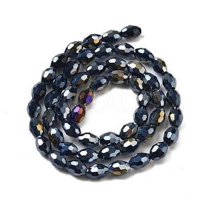 Electroplate Glass Beads Strands EGLA-A037-P6x8mm-B04-1