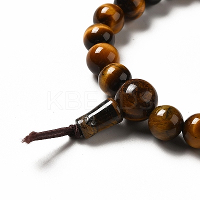 Natural Tiger Eye Gourd Beaded Stretch Bracelet for Women G-G997-G04-1