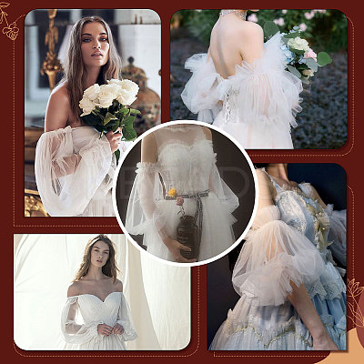 Gauze Lace Arm Sleeves AJEW-WH0248-29B-1