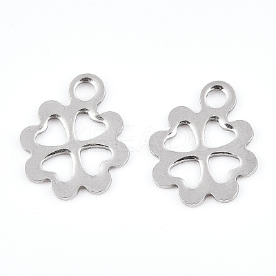 Tarnish Resistant 201 Stainless Steel Flower Charms STAS-R064-29-1