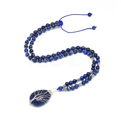 Natural & Synthetic Mixed Stone Pendant Necklaces NJEW-P241-C-1