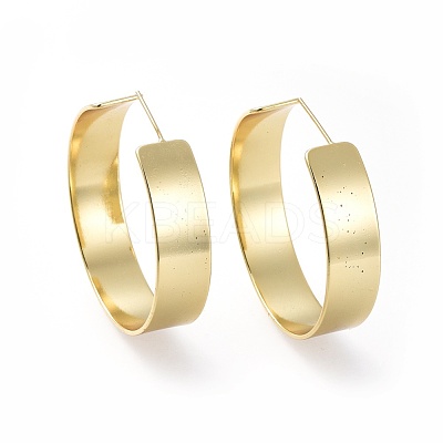 Brass Stud Earrings EJEW-L234-25G-1