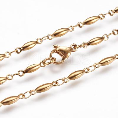 304 Stainless Steel Chain Necklaces STAS-P164-22G-1