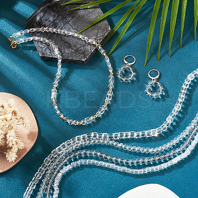 7 Strands 7 Styles Transparent Glass Bead Strands GLAA-TA0002-73-1