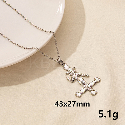 Stainless Steel Cross Pendant Necklace AR4885-7-1