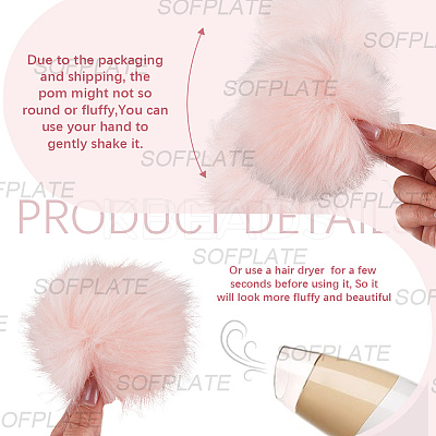 Faux Fox Fur Soft Pompom Ball DIY-WH20002-620A-07-1