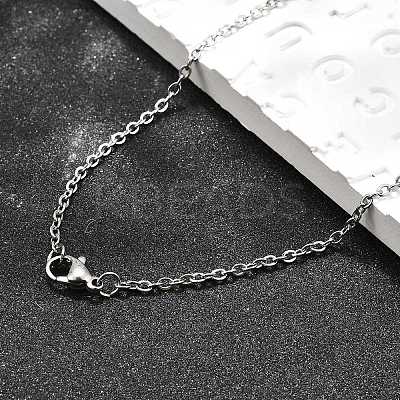Non-Tarnish Unisex Classic Plain 304 Stainless Steel Mens Womens Necklaces STAS-H325-P-1