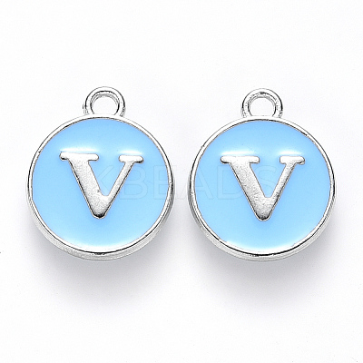 Initial Letter A~Z Alphabet Enamel Charms ENAM-YW0002-01-02P-1