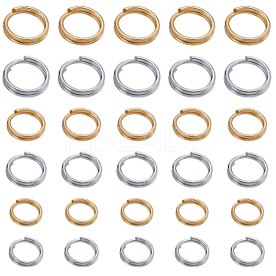 600Pcs 6 Styles 304 Stainless Steel Split Rings STAS-BBC0002-87-1