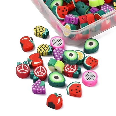 100Pcs 10 Style Handmade Polymer Clay Beads Set CLAY-YW0001-55-1