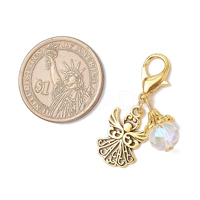 3Pcs Tibetan Style Alloy Angel Pendant Decorations HJEW-JM03837-1