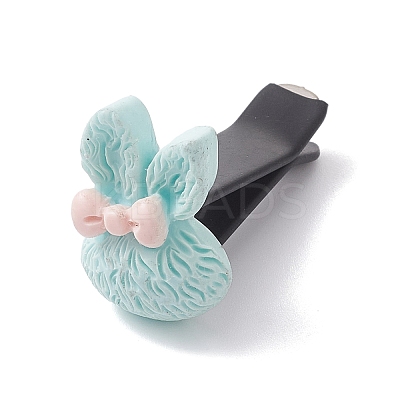 Rabbit with Bowknot Resin Car Air Vent Clips JEWB-BR00147-02-1
