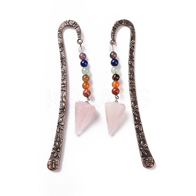 Natural Rose Quartz Bookmark AJEW-C025-01B-1