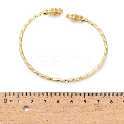 Brass Micro Pave Clear Cubic Zirconia Cuff Bangles for Women LS-BJEW-B145-08G-02-1