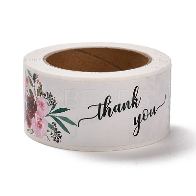 Flower Pattern Paper Gift Tag Stickers DIY-C011-02A-1