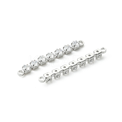 SHEGRACE Brass Pave Clear Cubic Zirconia Connector Charms XGRQ3P971-639P-1