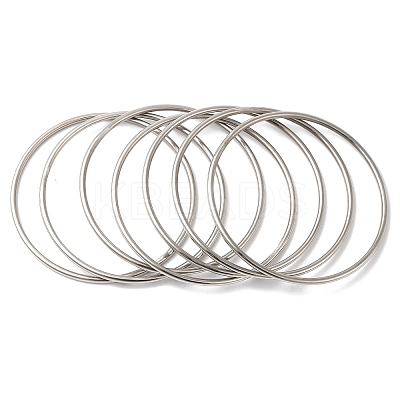7Pcs 201 Stainless Steel Thin Plain Bangle Sets for Women BJEW-L664-022K-P01-1