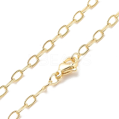 Brass Cable Chains Necklace for Women LS-NJEW-P265-32G-1