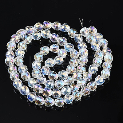 Transparent Glass Beads Strands X-EGLA-T008-14A-02-1
