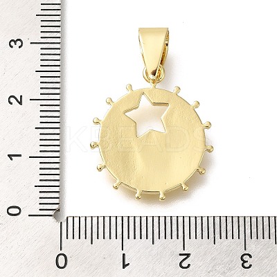 Rack Plating Brass with Cubic Zirconia Pendants KK-Z086-59G-1