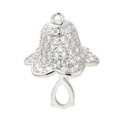 Rack Plating Brass Pave Cubic Zirconia Pendants KK-R150-02P-1