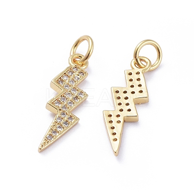 Brass Micro Pave Cubic Zirconia Pendants LS-ZIRC-G163-09G-1