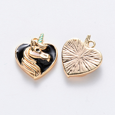 Brass Enamel Pendants KK-T049-025G-04-NF-1
