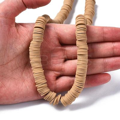 Flat Round Handmade Polymer Clay Beads CLAY-R067-10mm-37-1